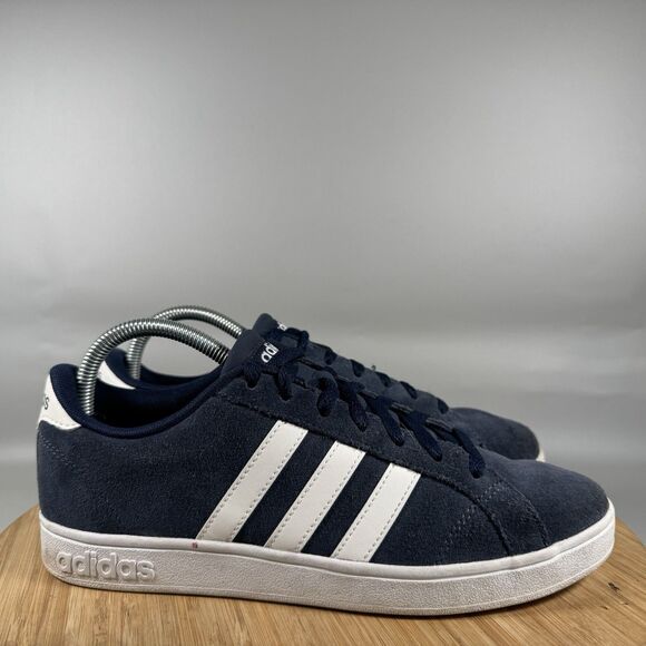 ADIDAS Neo Cloudfoam Sneaker Women’s 8.5 Blue Suede Shoes Comfort - Picture 1 of 8